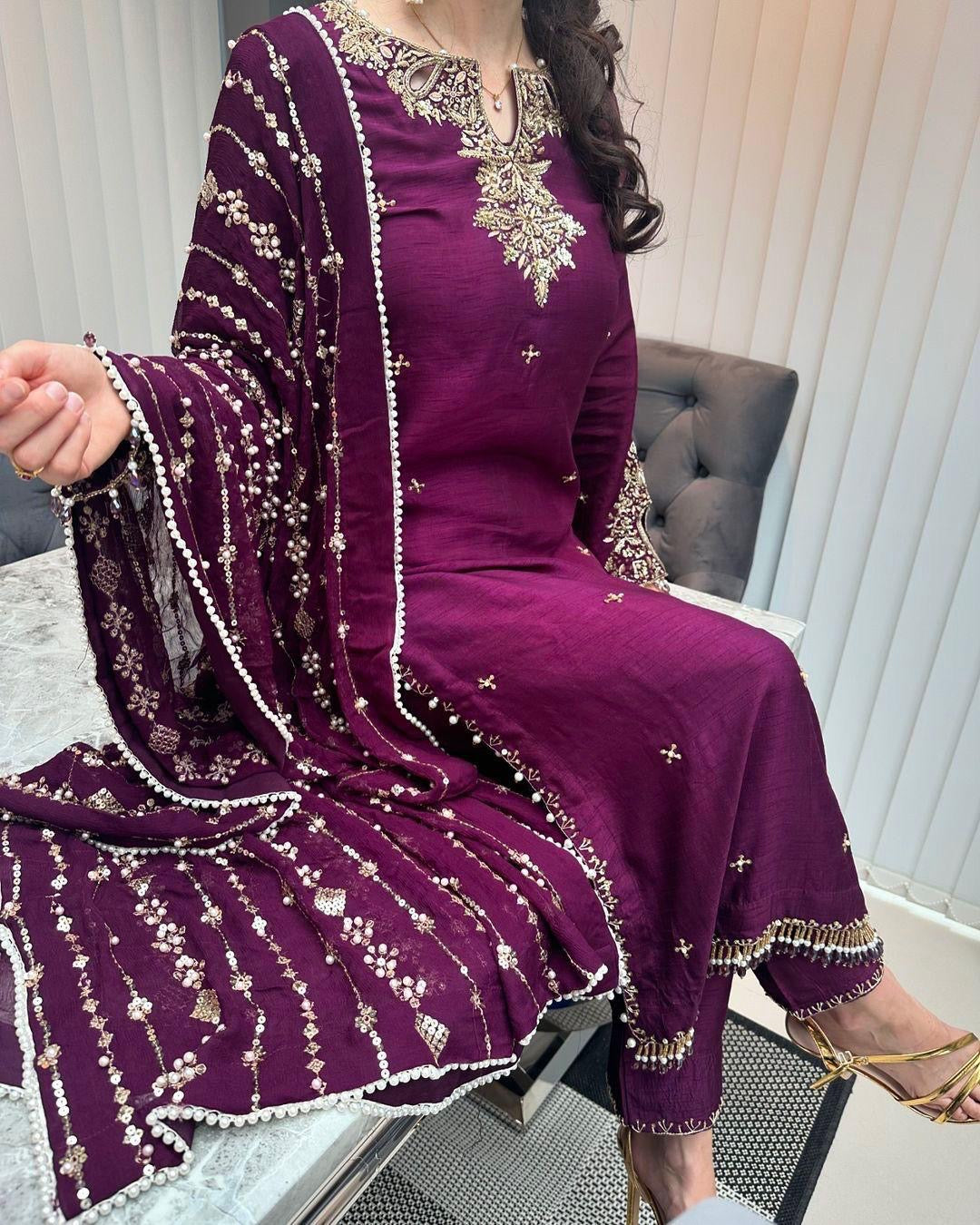 Embroidered Sequence Suit
