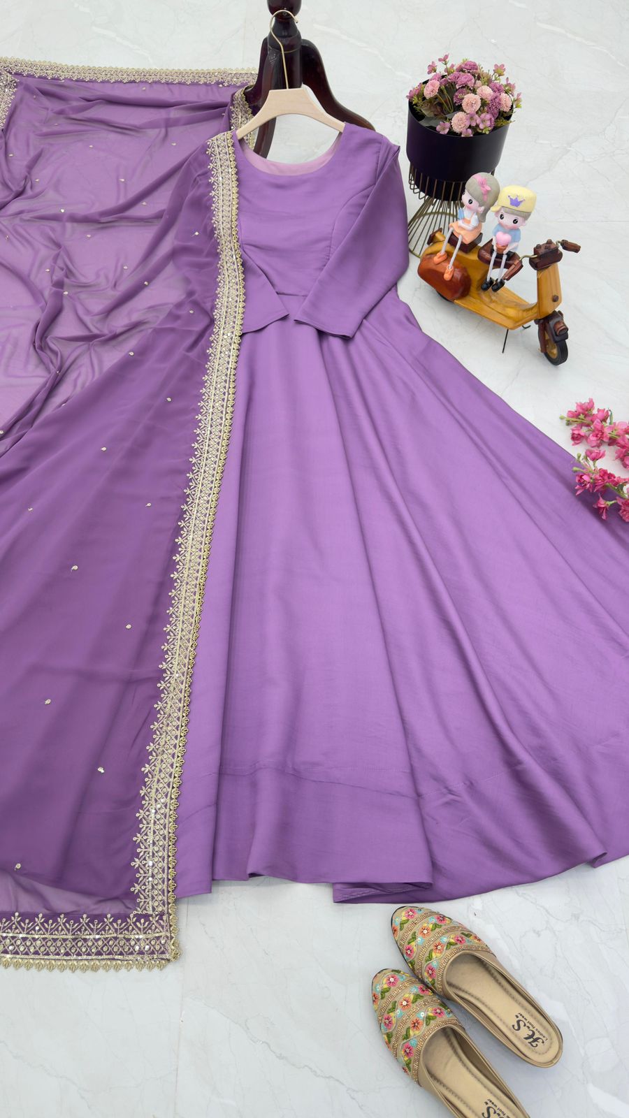 French embroidered anarkali