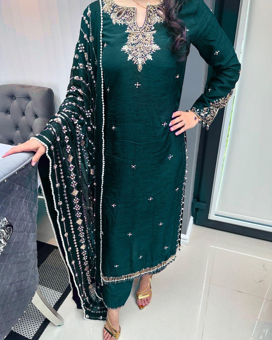 Embroidered Sequence Suit