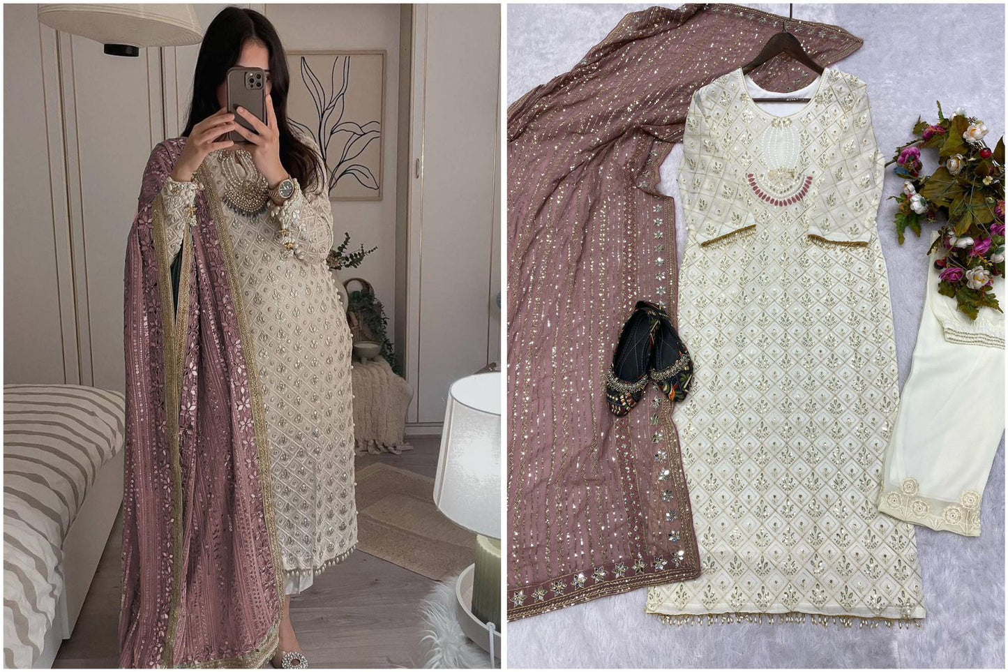 Sequence embroidered suite