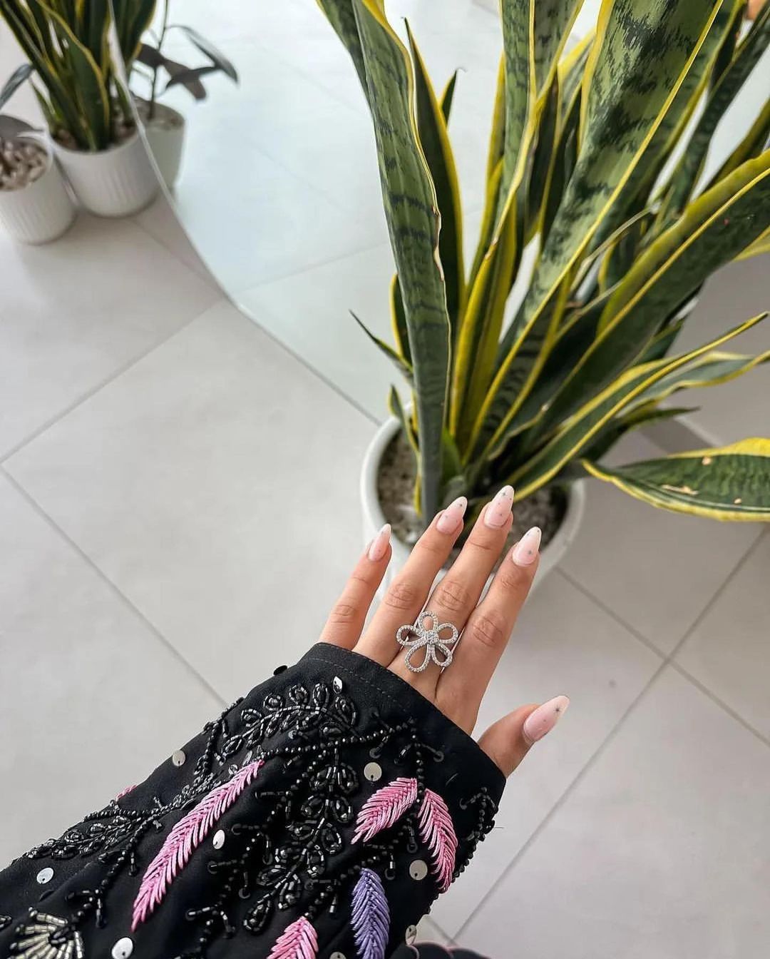 Beautiful shaded handwork abaya