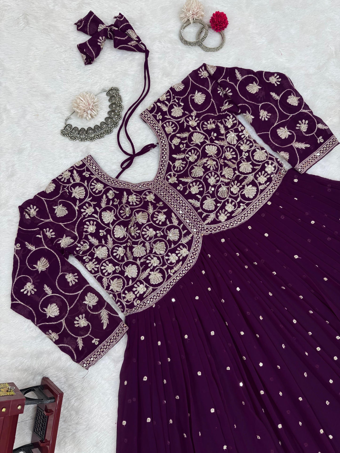 Faux georgette gown
