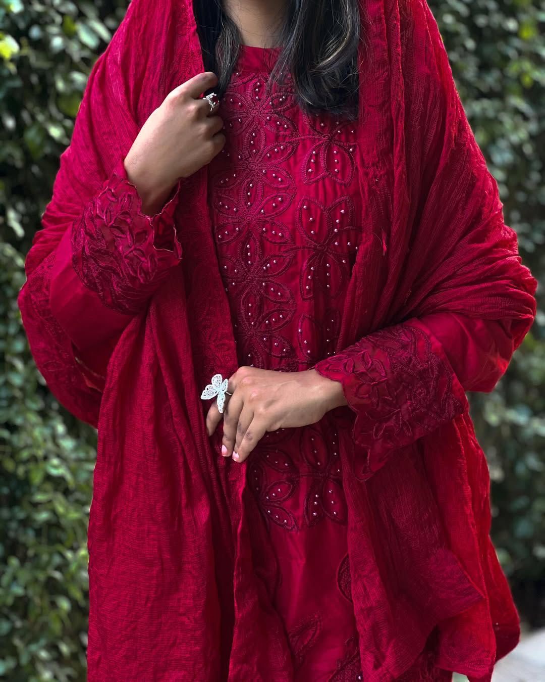 Chikankari embroidered suite