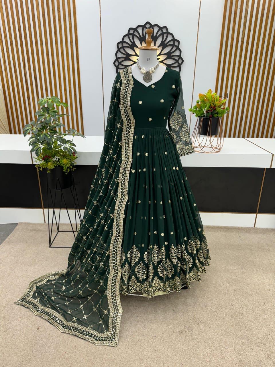 Embroidered sequence party wear