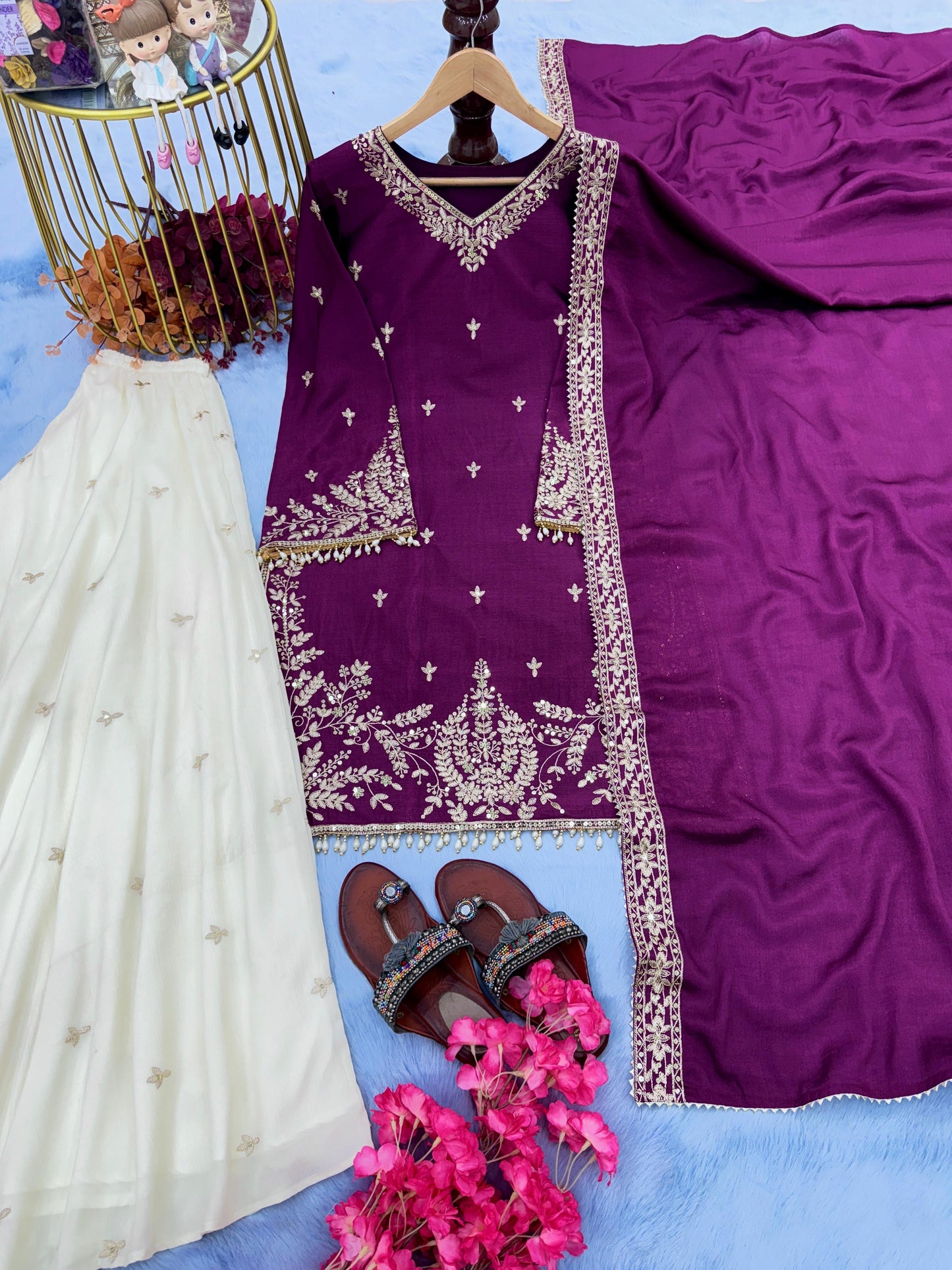 Pure chinon silk suite