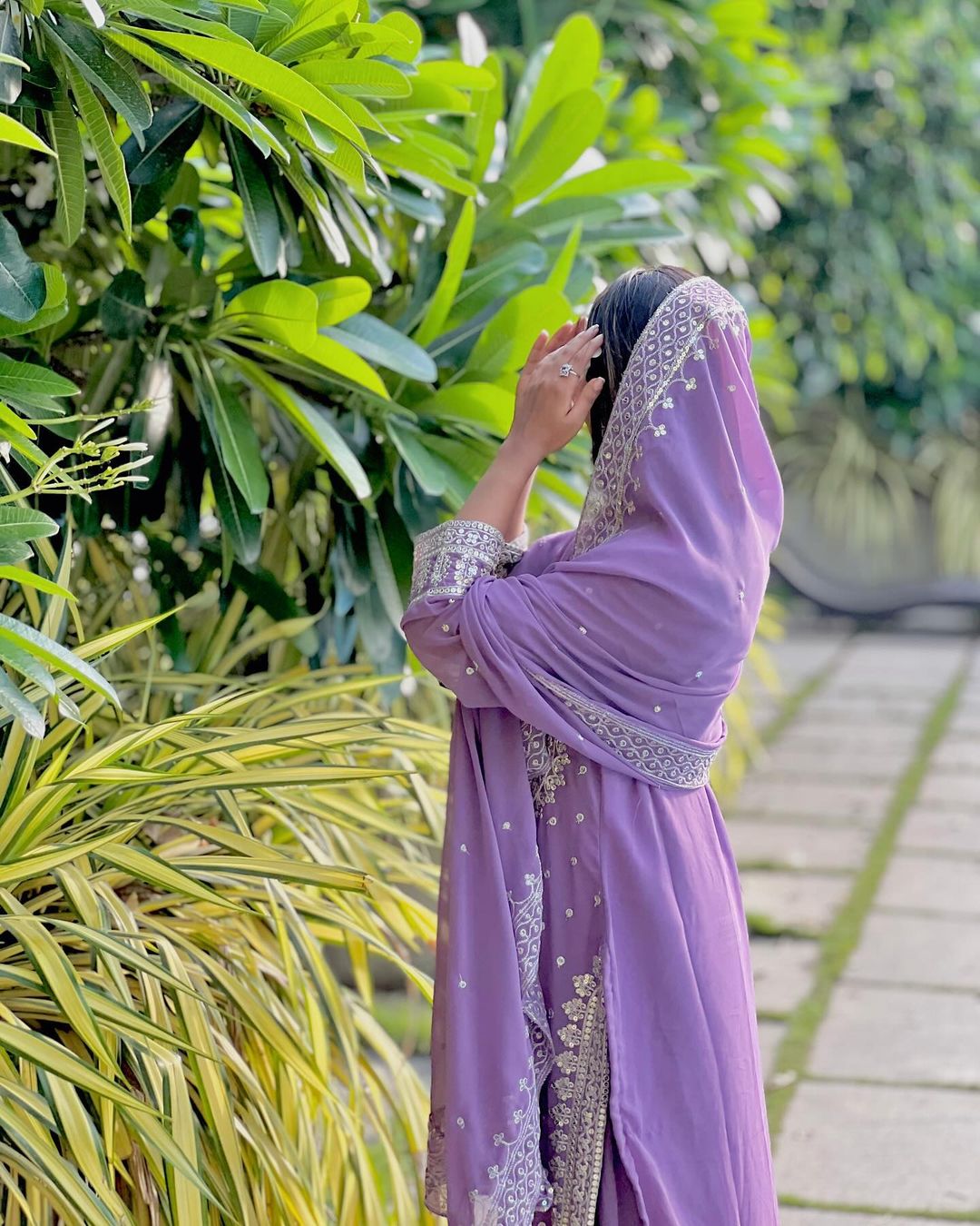 Embroidered sequence work gharara