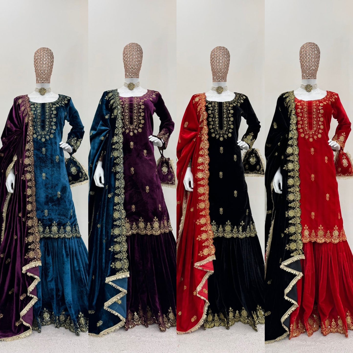 Viscos velvet sharara