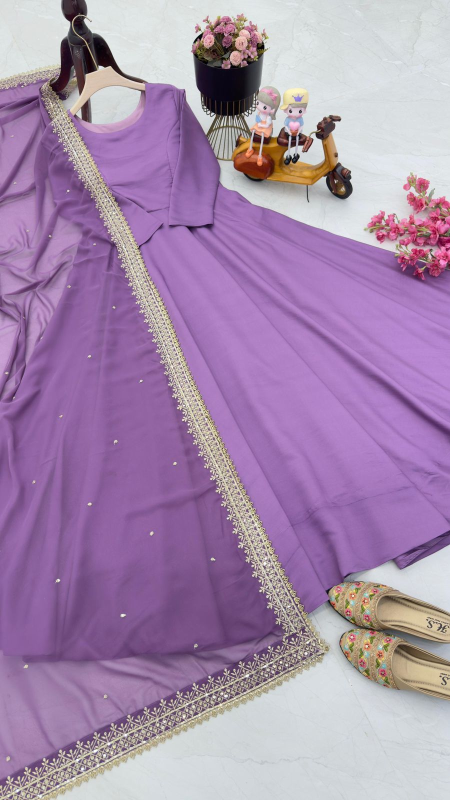 French embroidered anarkali