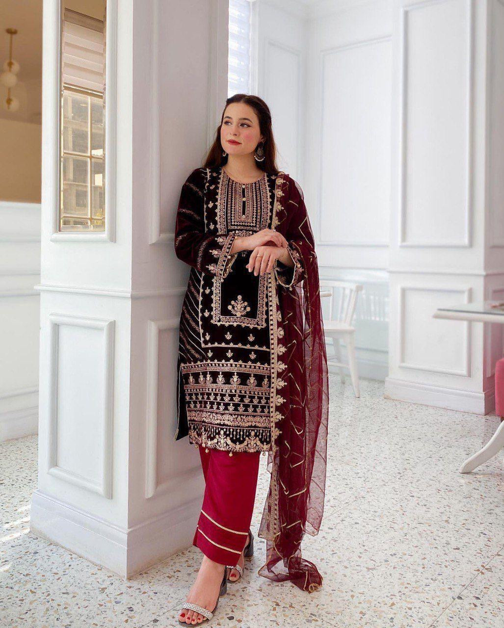 Velvet Embroidery Suit
