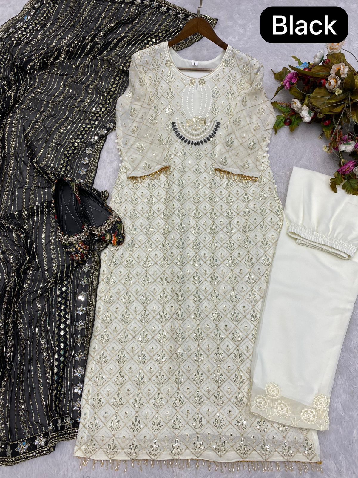 Sequence embroidered suite