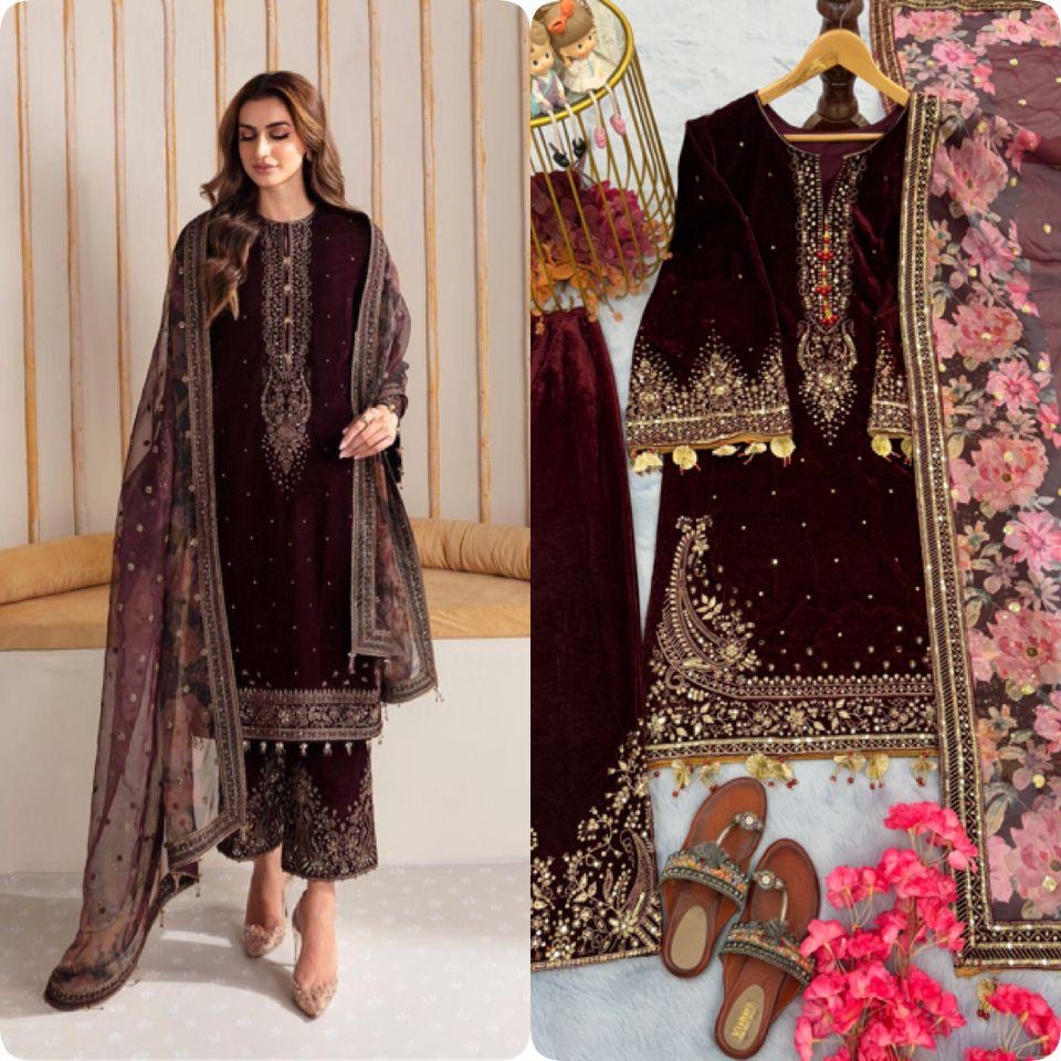 Velvet Embroidery Suit