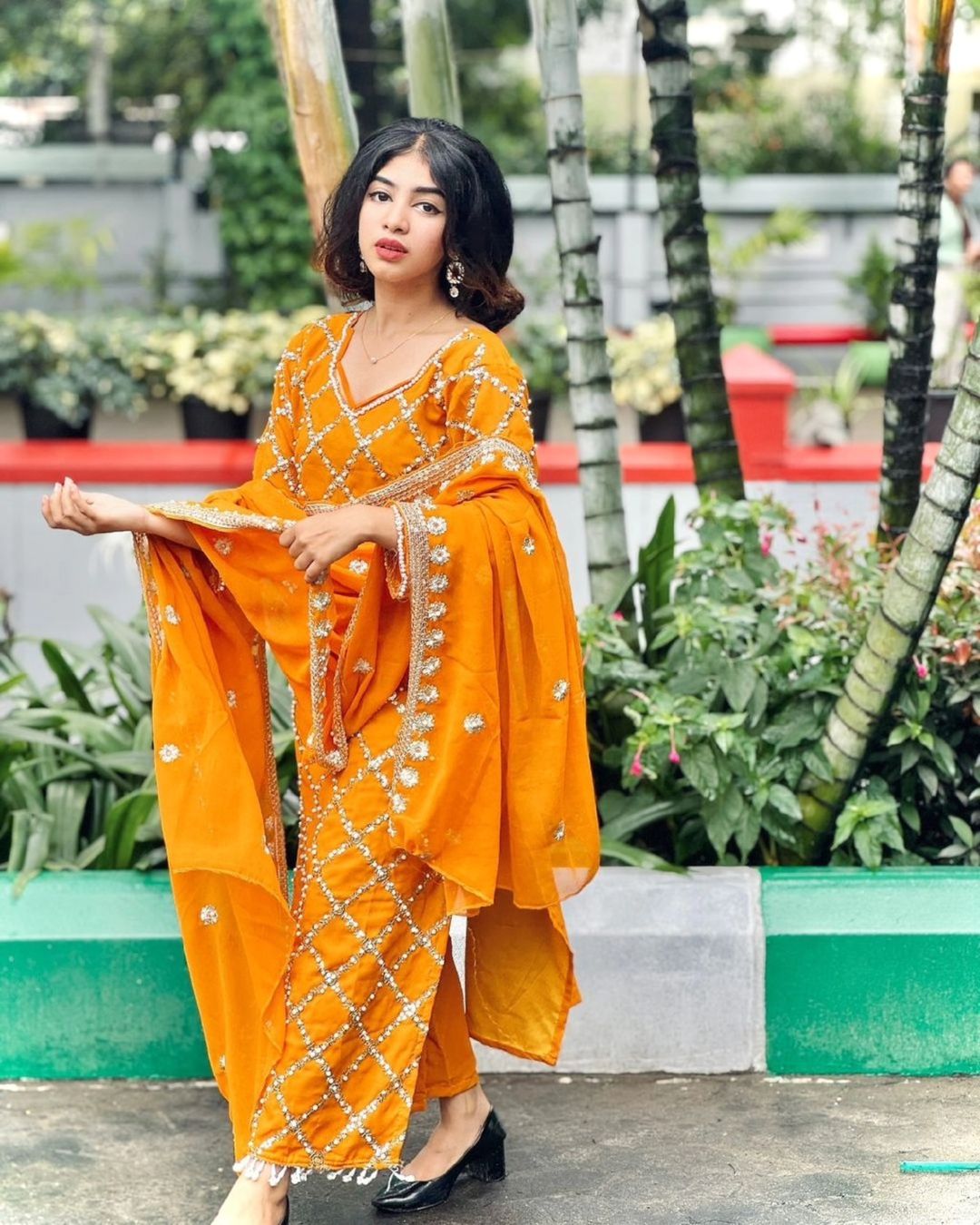 Designer sequence embroidered suite