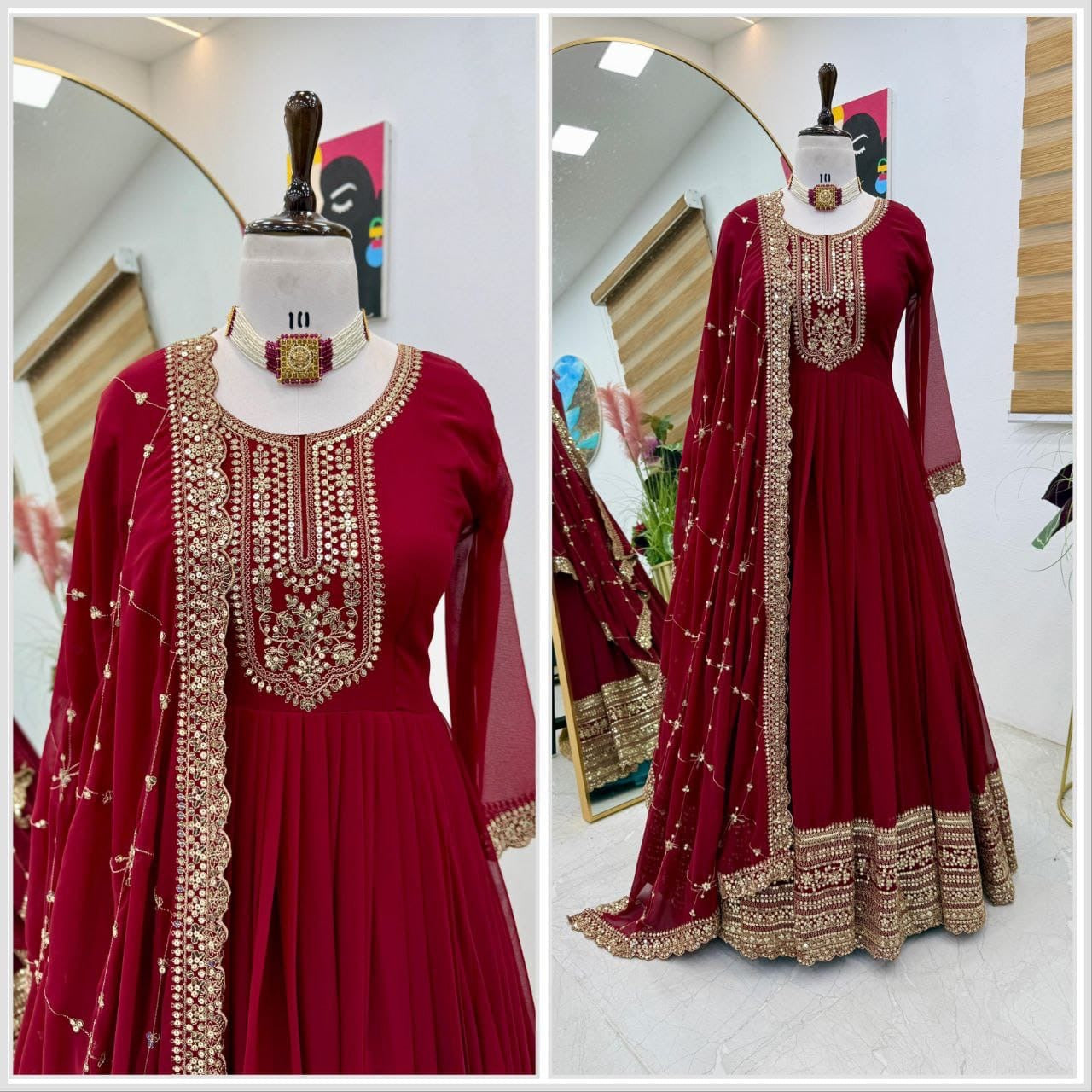 Faux georgette gown