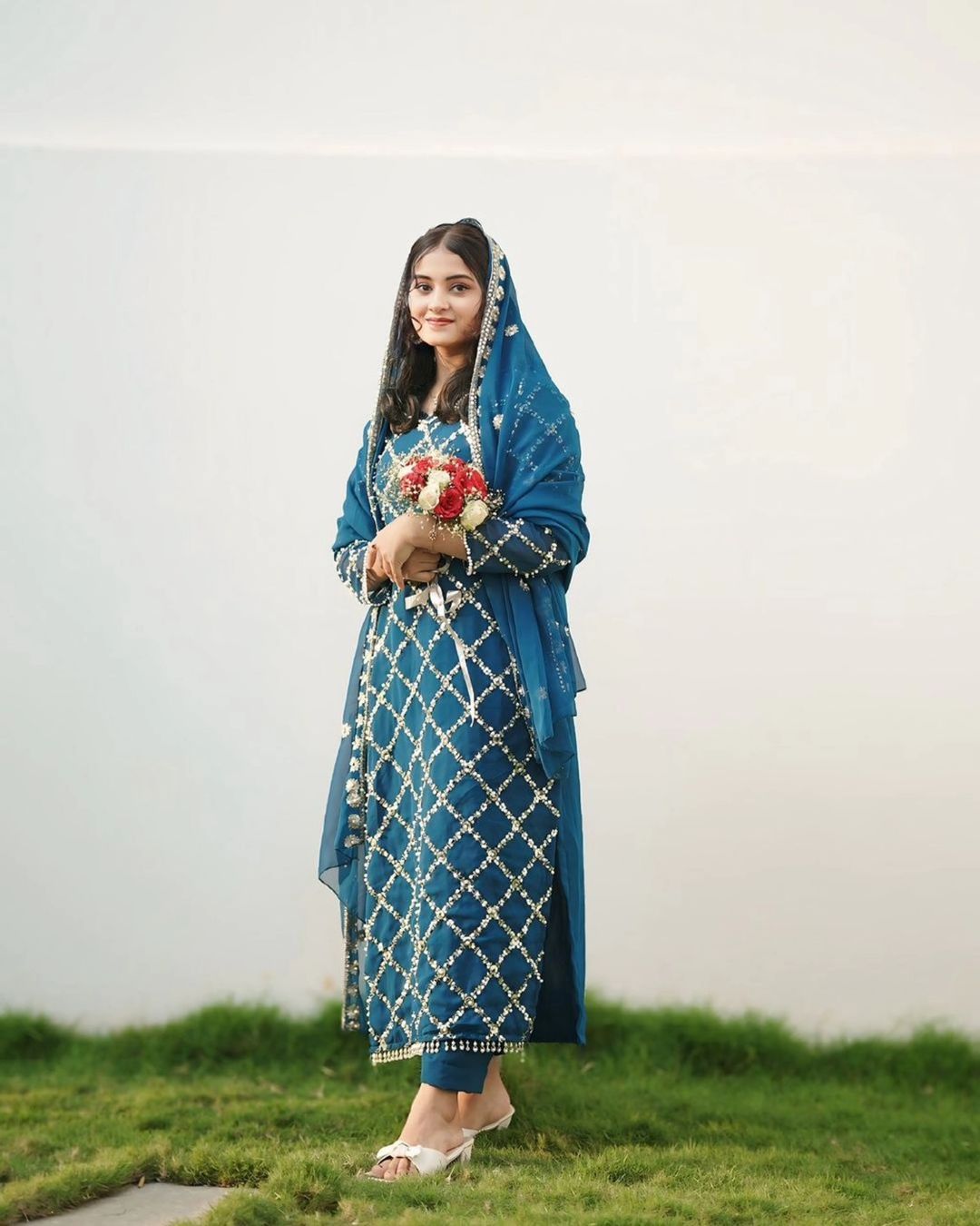 Designer sequence embroidered suite