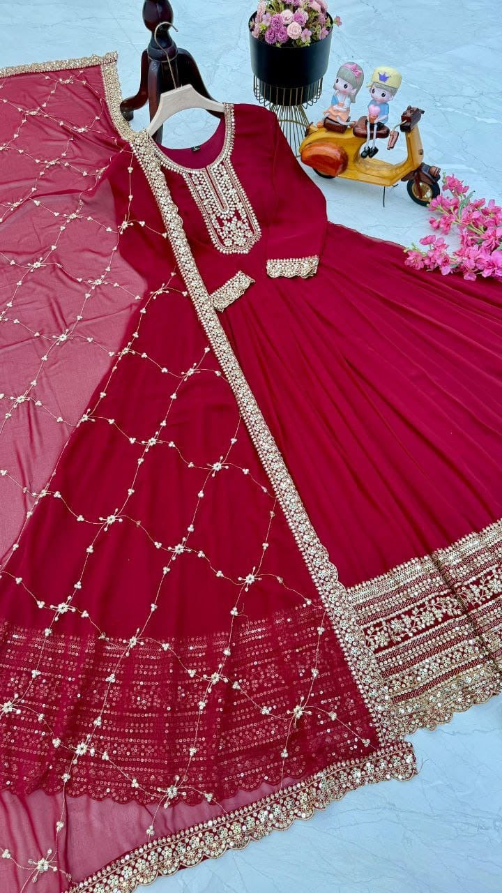 Faux georgette gown