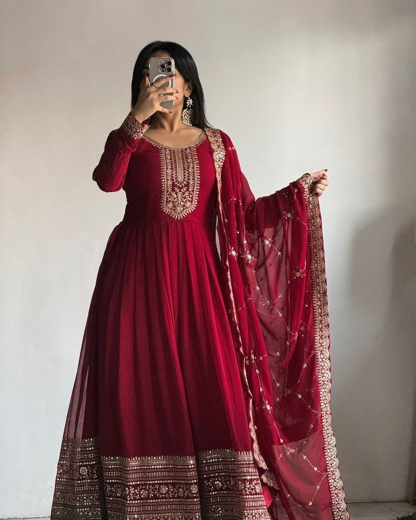 Faux georgette gown