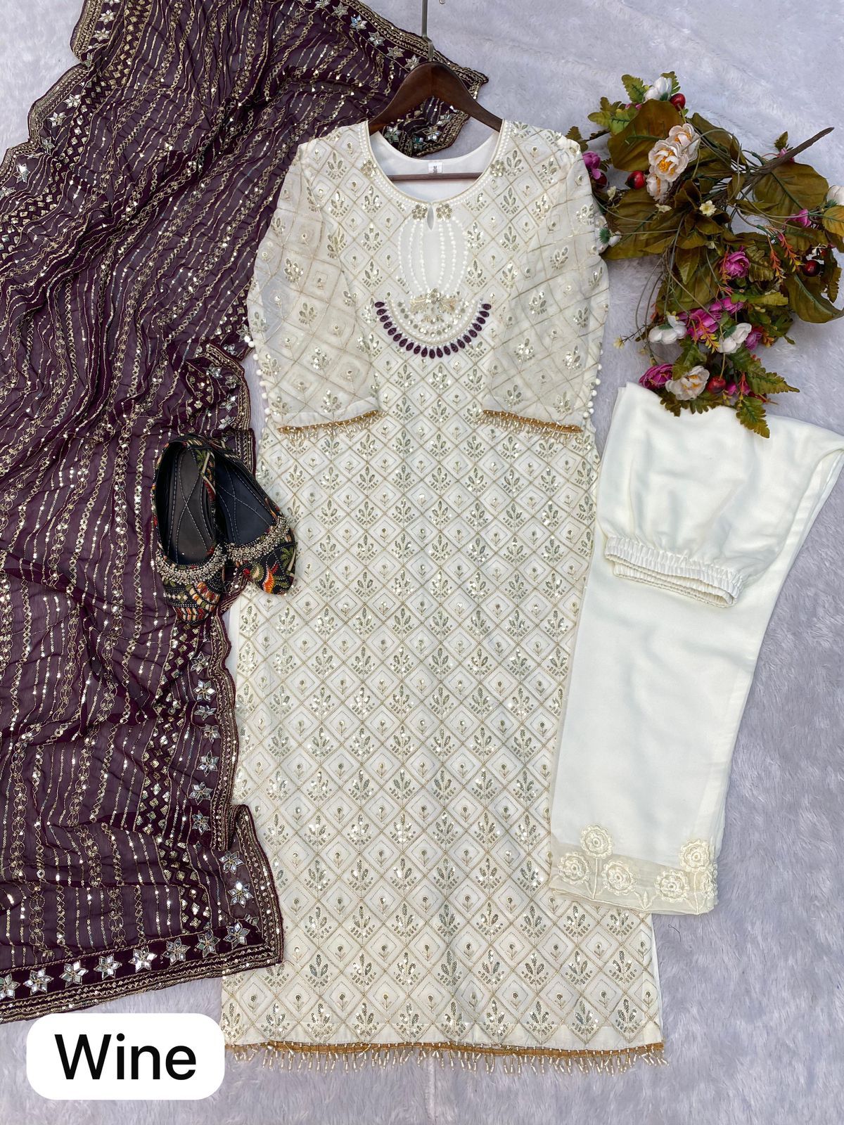 Sequence embroidered suite