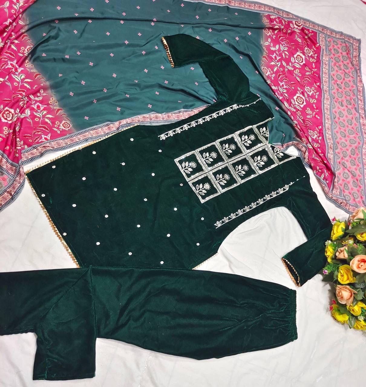 Velvet Embroidery Suit