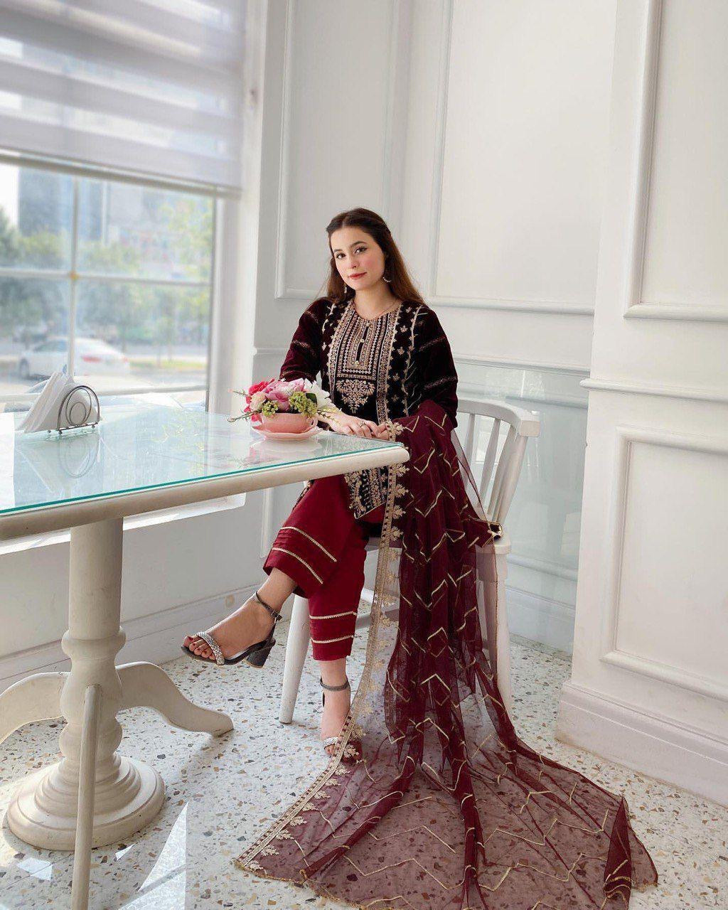 Velvet Embroidery Suit