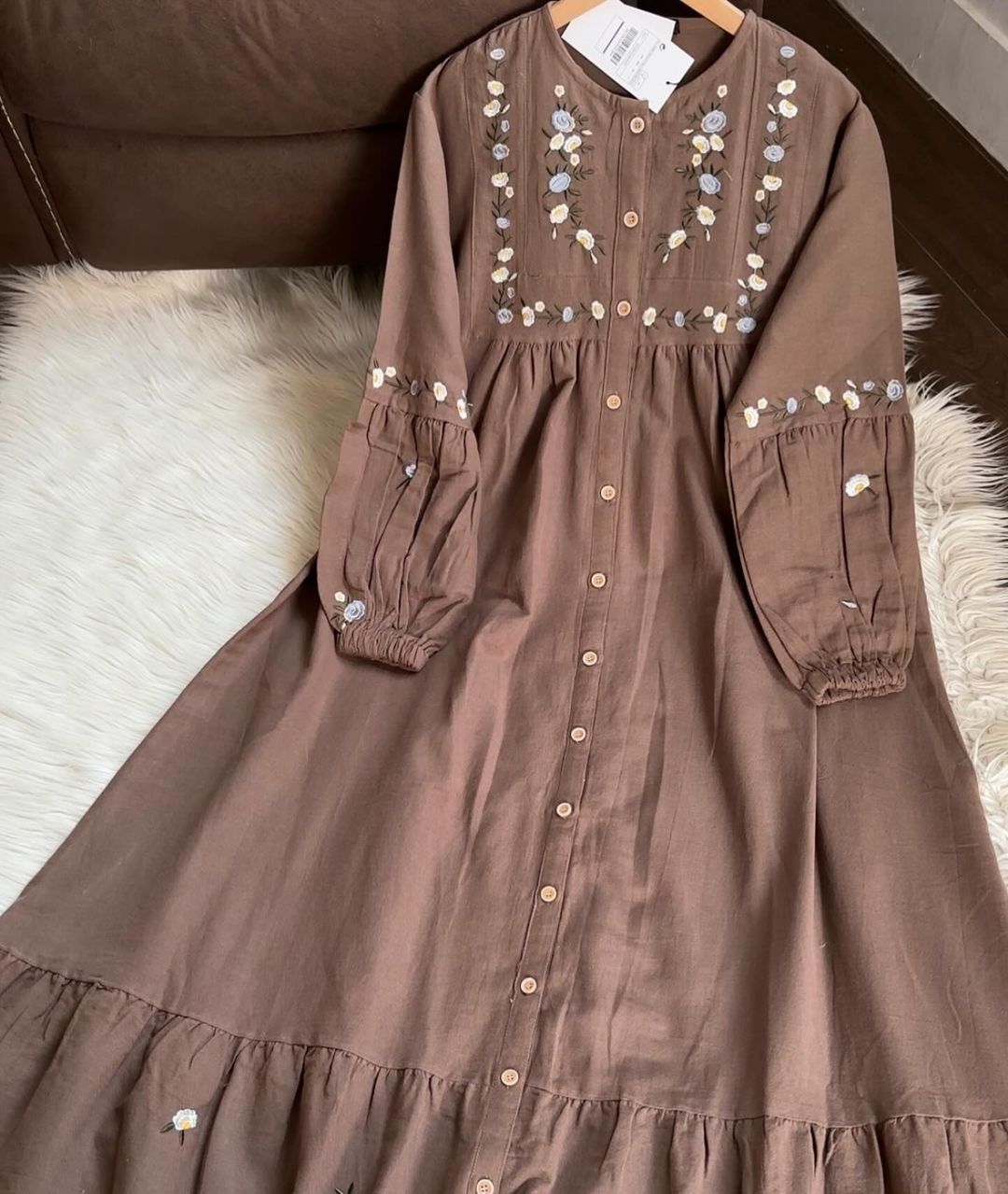Embroidered gown