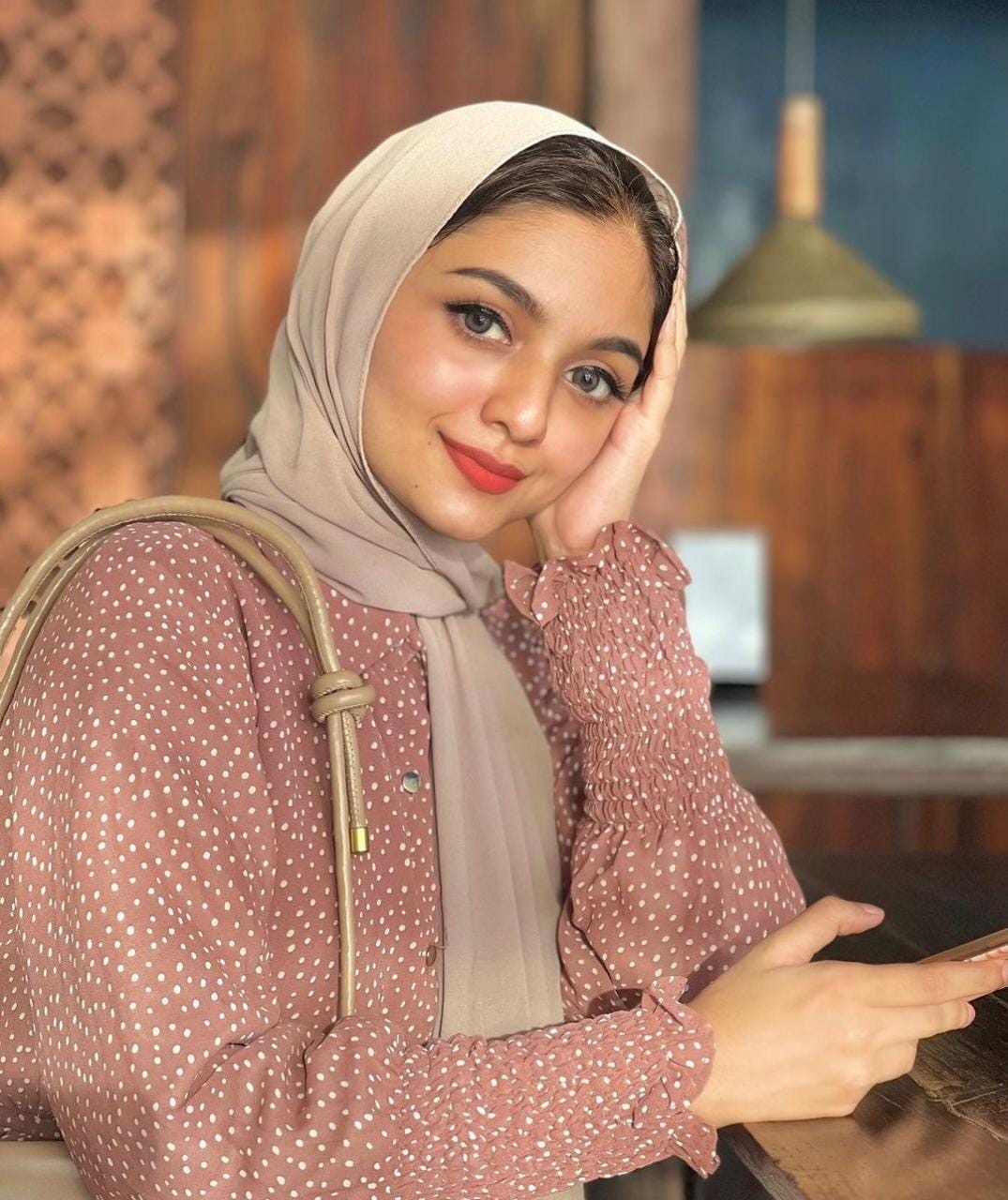 Modesty dusty pink gown