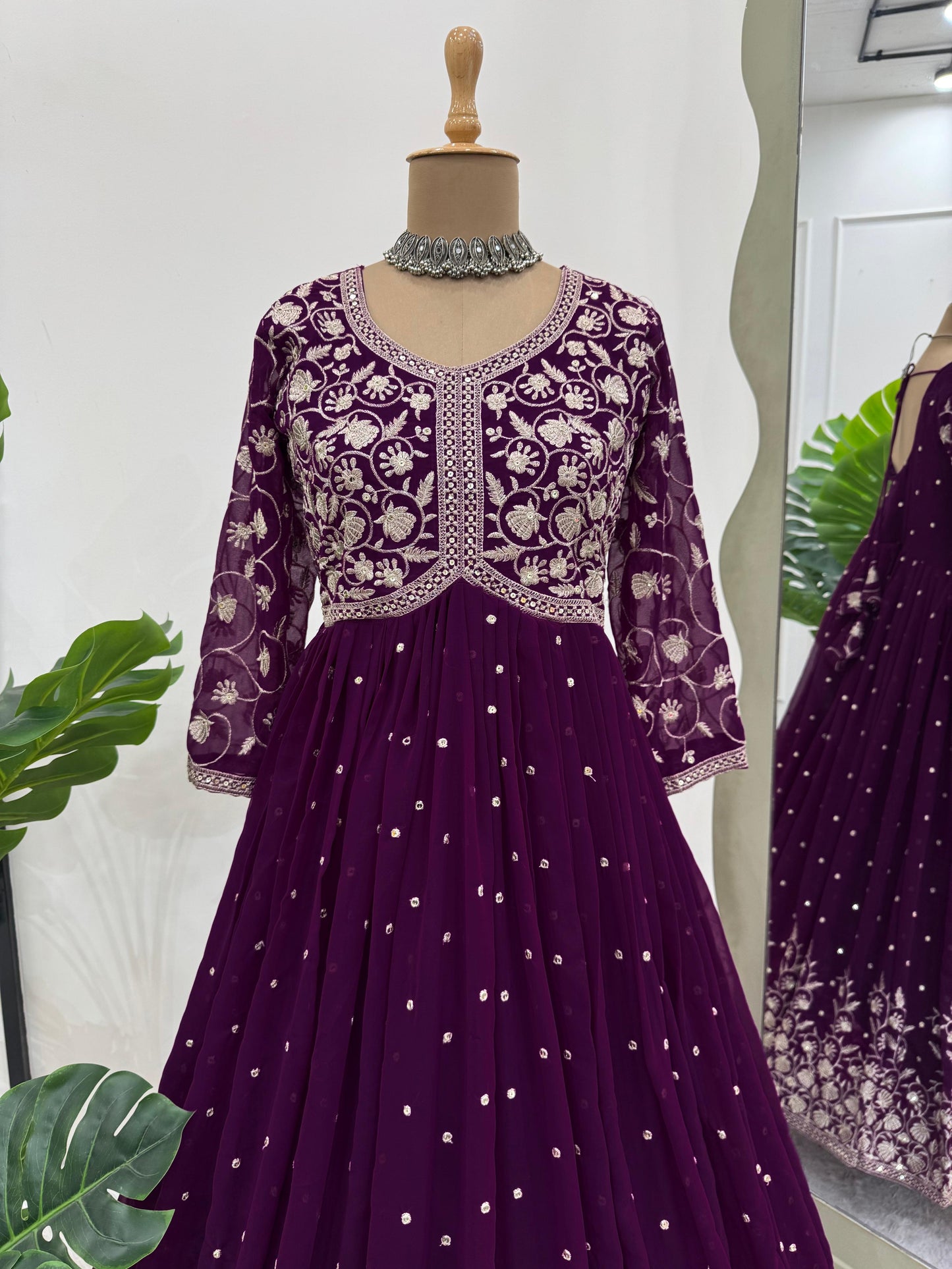 Faux georgette gown