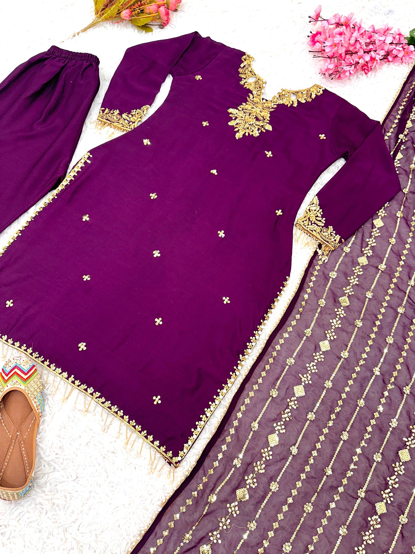 Embroidered Sequence Suit