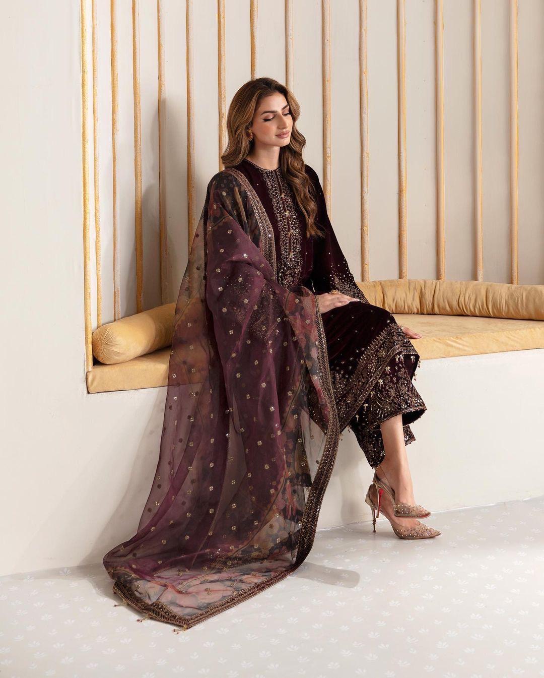 Velvet Embroidery Suit