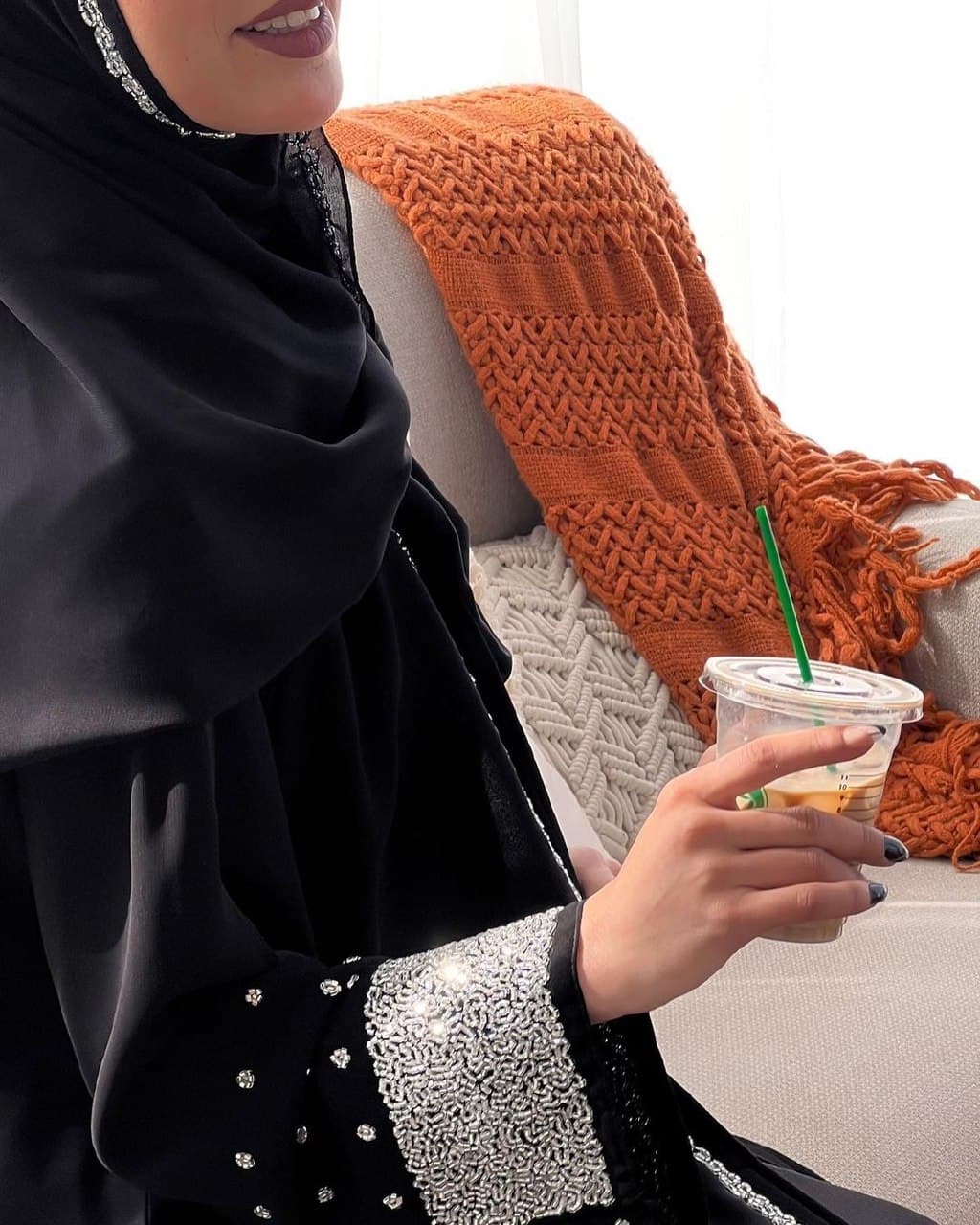 Heavy handwork abaya