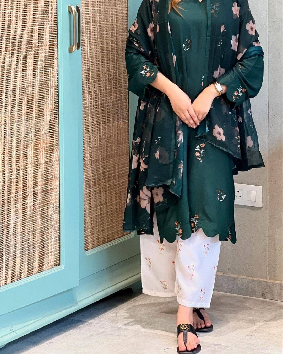Embroidered kurti and palazzo