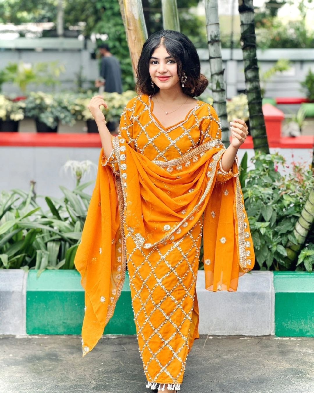 Designer sequence embroidered suite