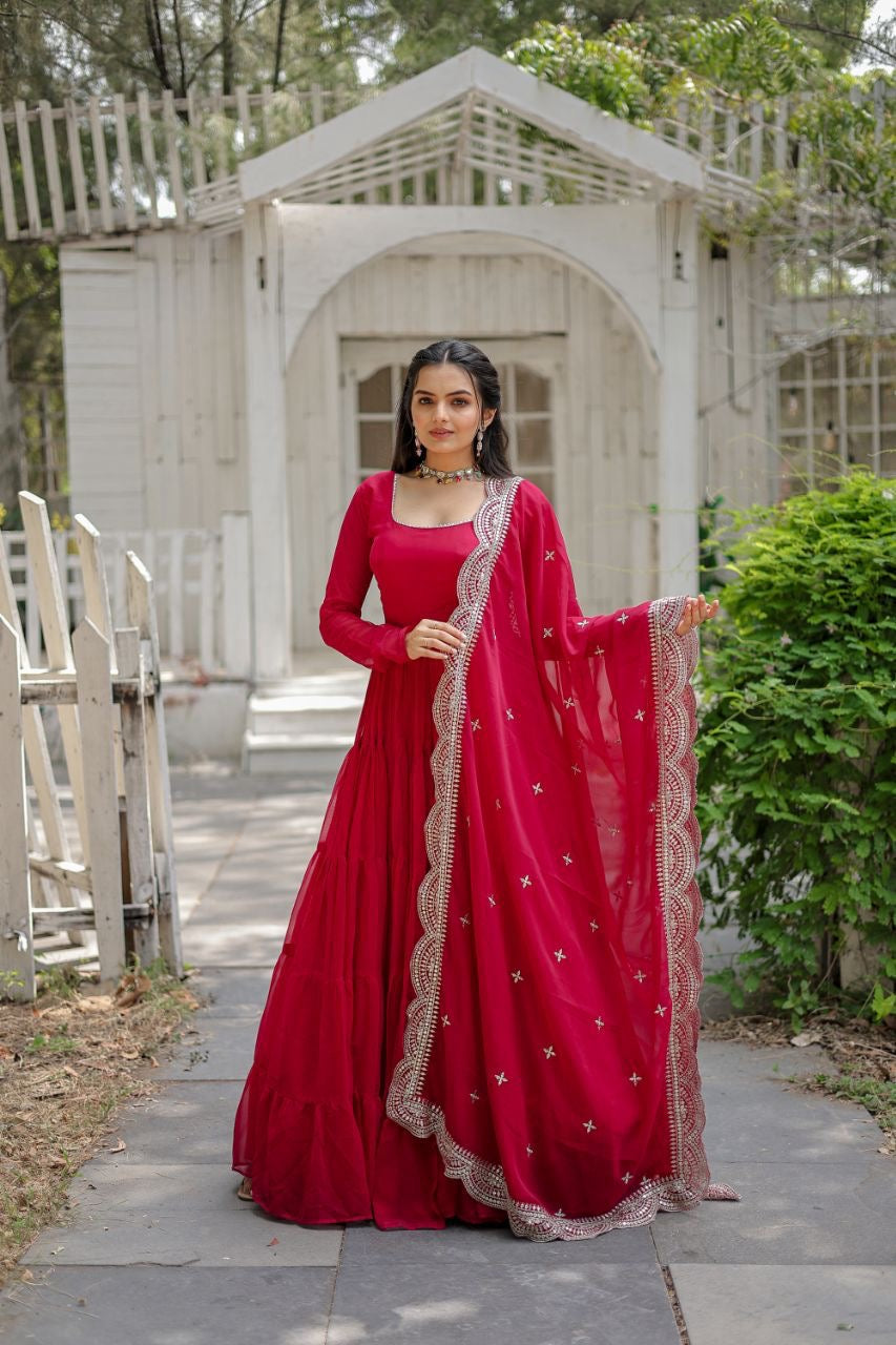 Layer frills gown