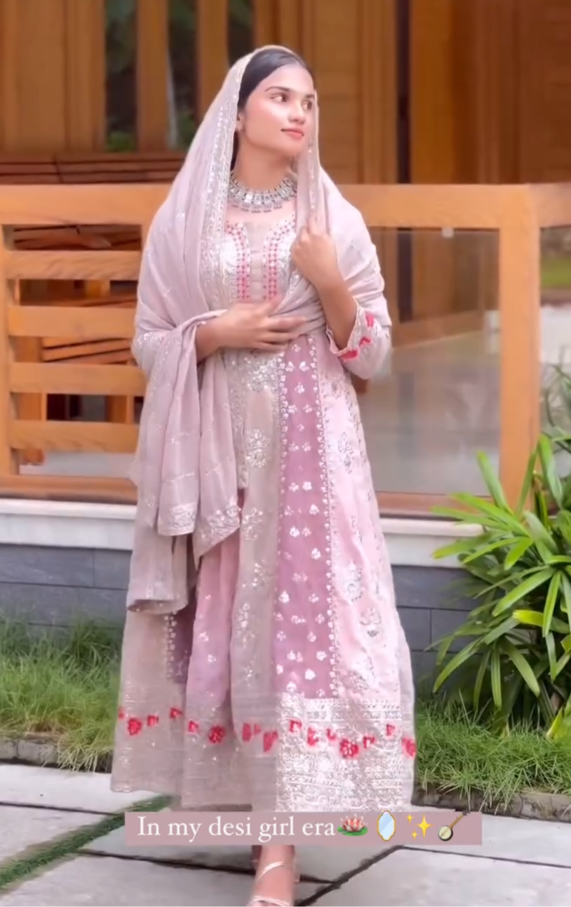 Embroidered top with palazzo