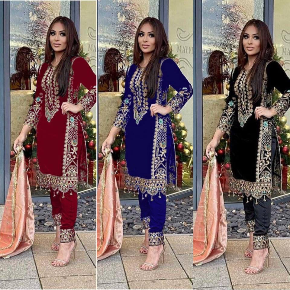 Velvet Embroidery Suit
