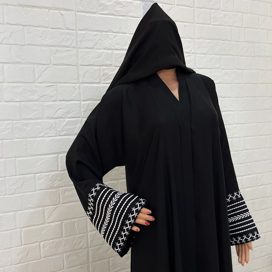 Simple embroidered umra abaya