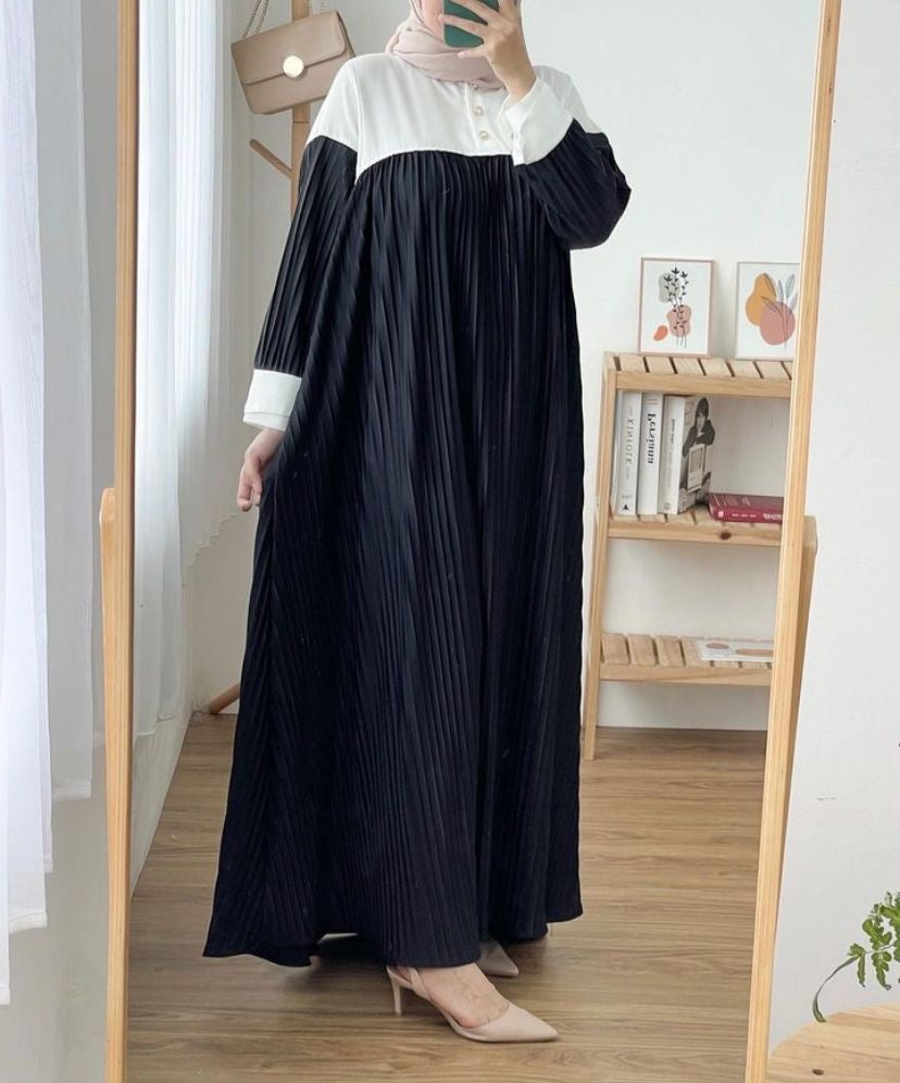 Pleated georgette gown