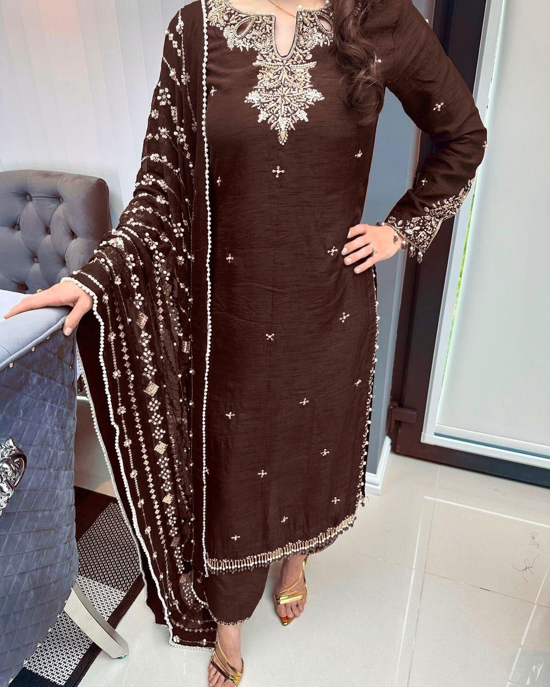 Embroidered Sequence Suit