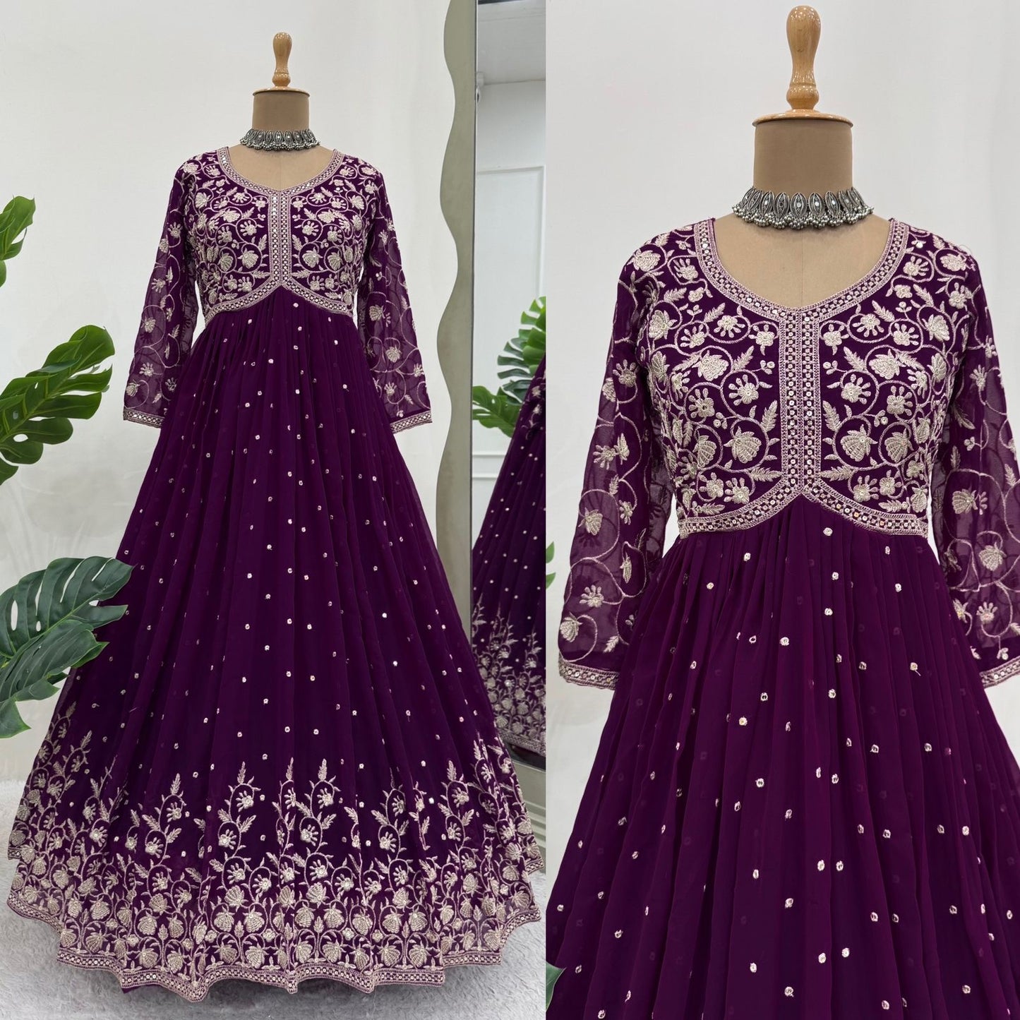 Faux georgette gown