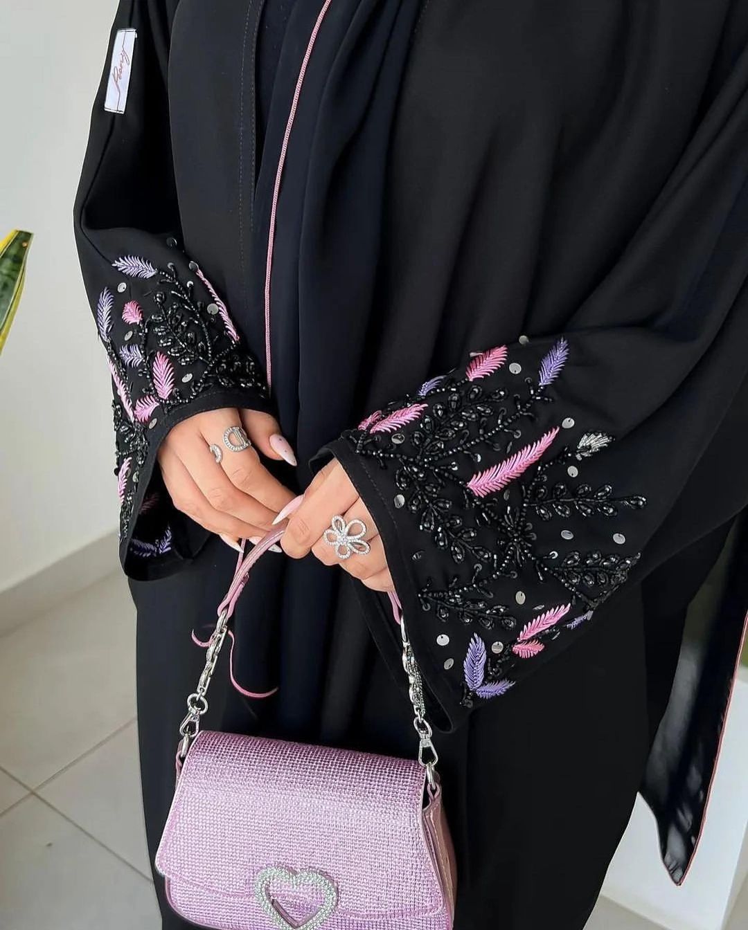 Beautiful shaded handwork abaya