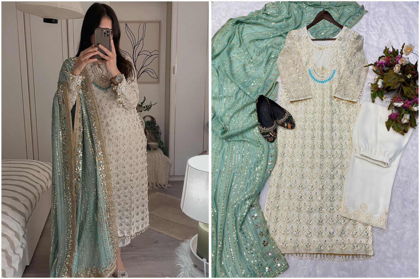 Sequence embroidered suite