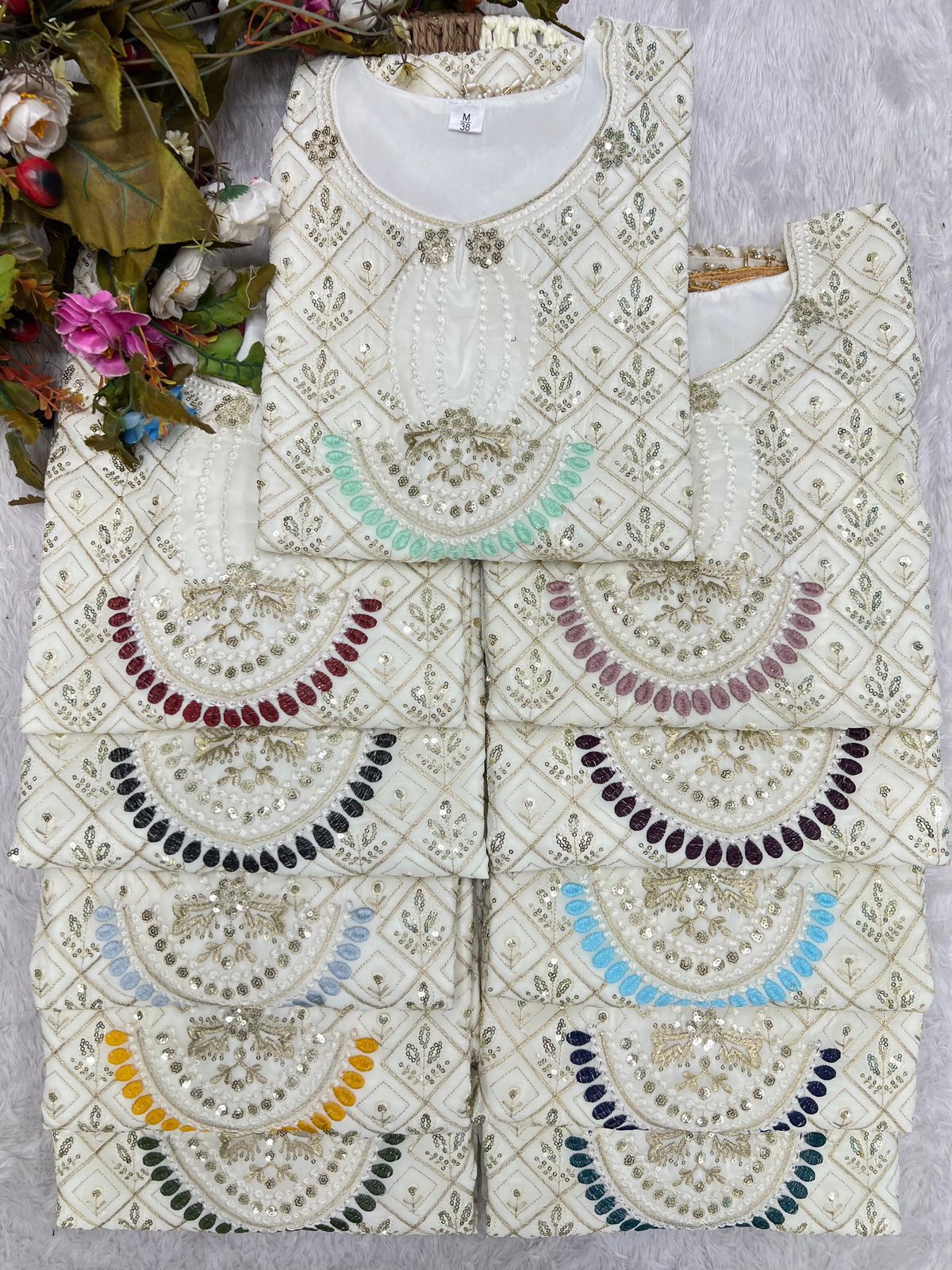 Sequence embroidered suite