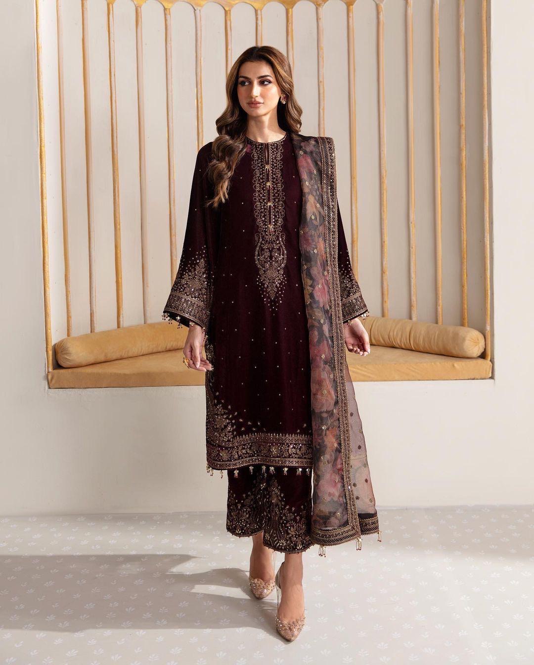 Velvet Embroidery Suit