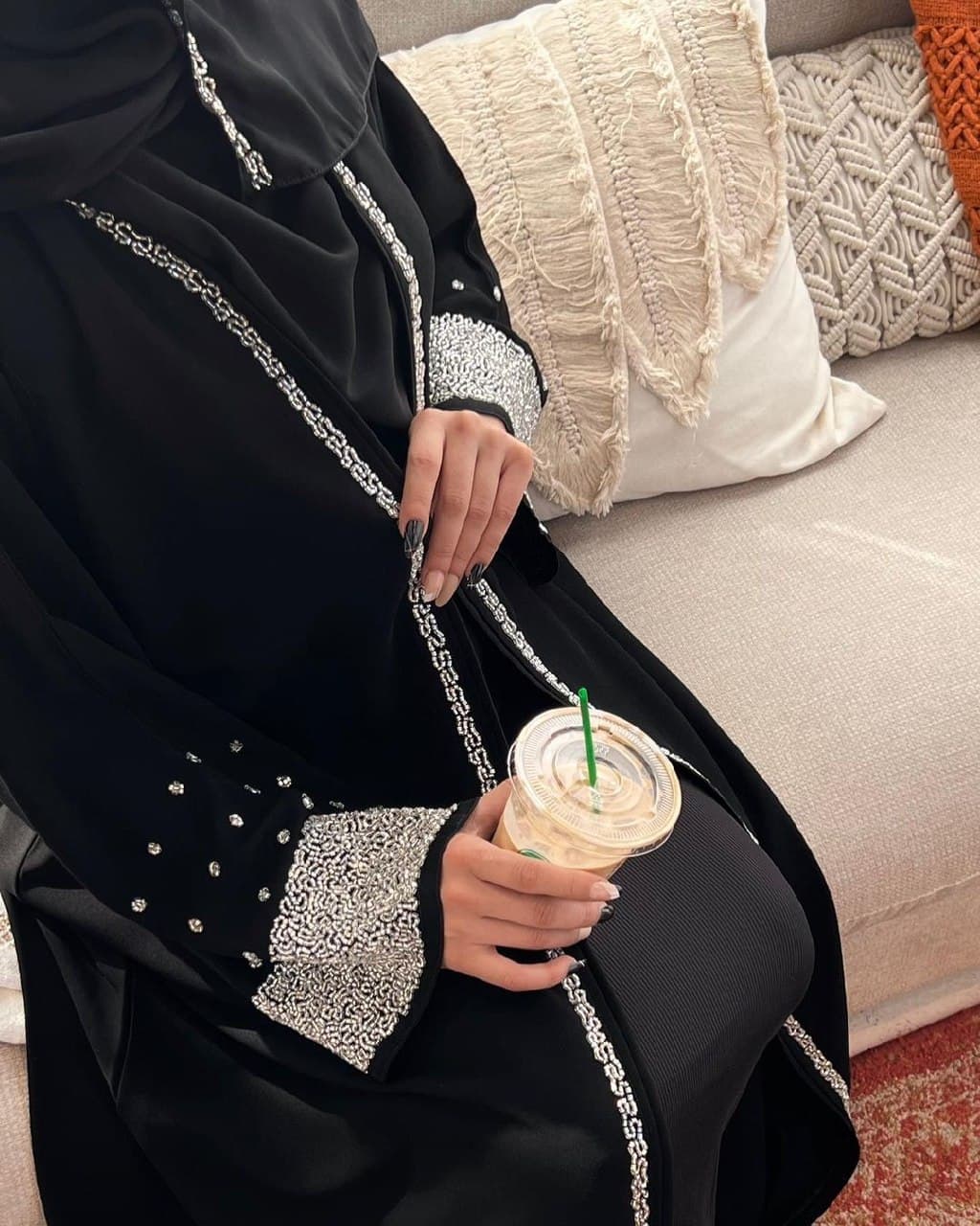 Heavy handwork abaya