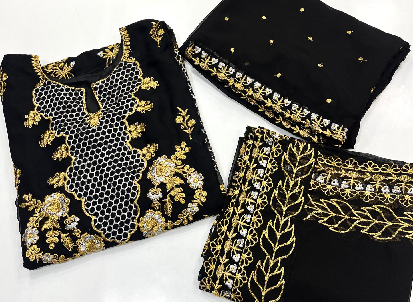 Zari embroidered suite
