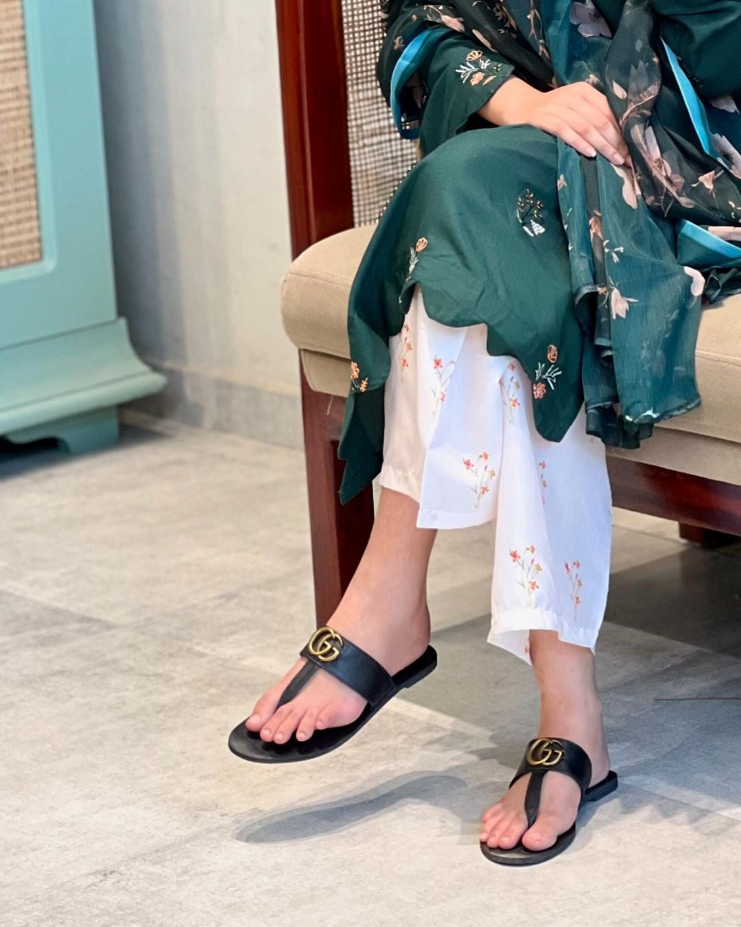 Embroidered kurti and palazzo