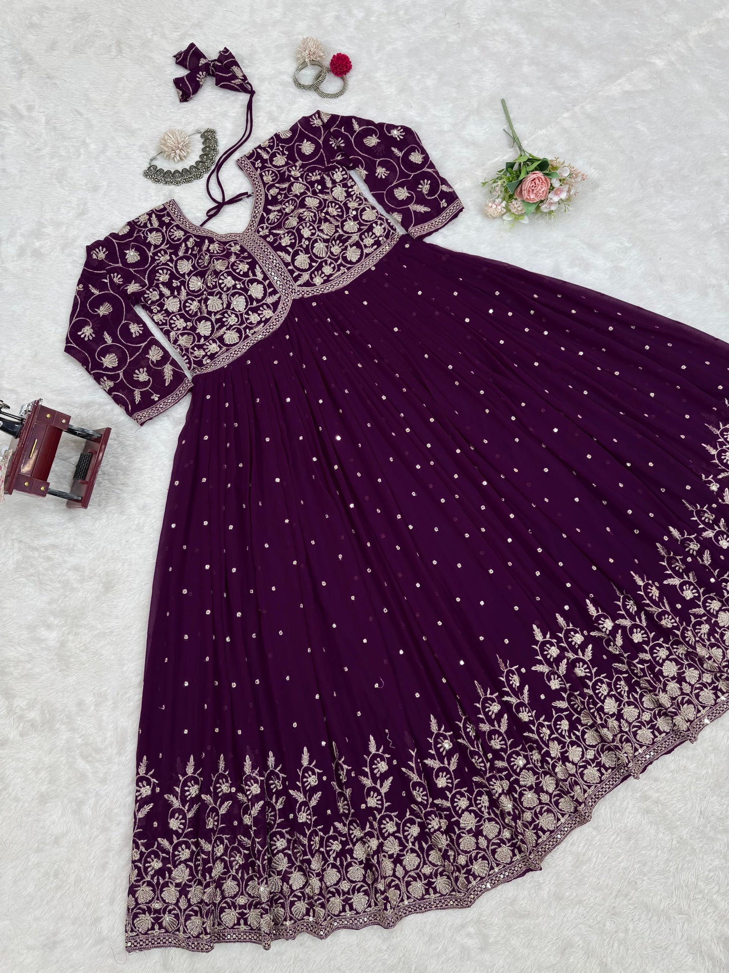 Faux georgette gown