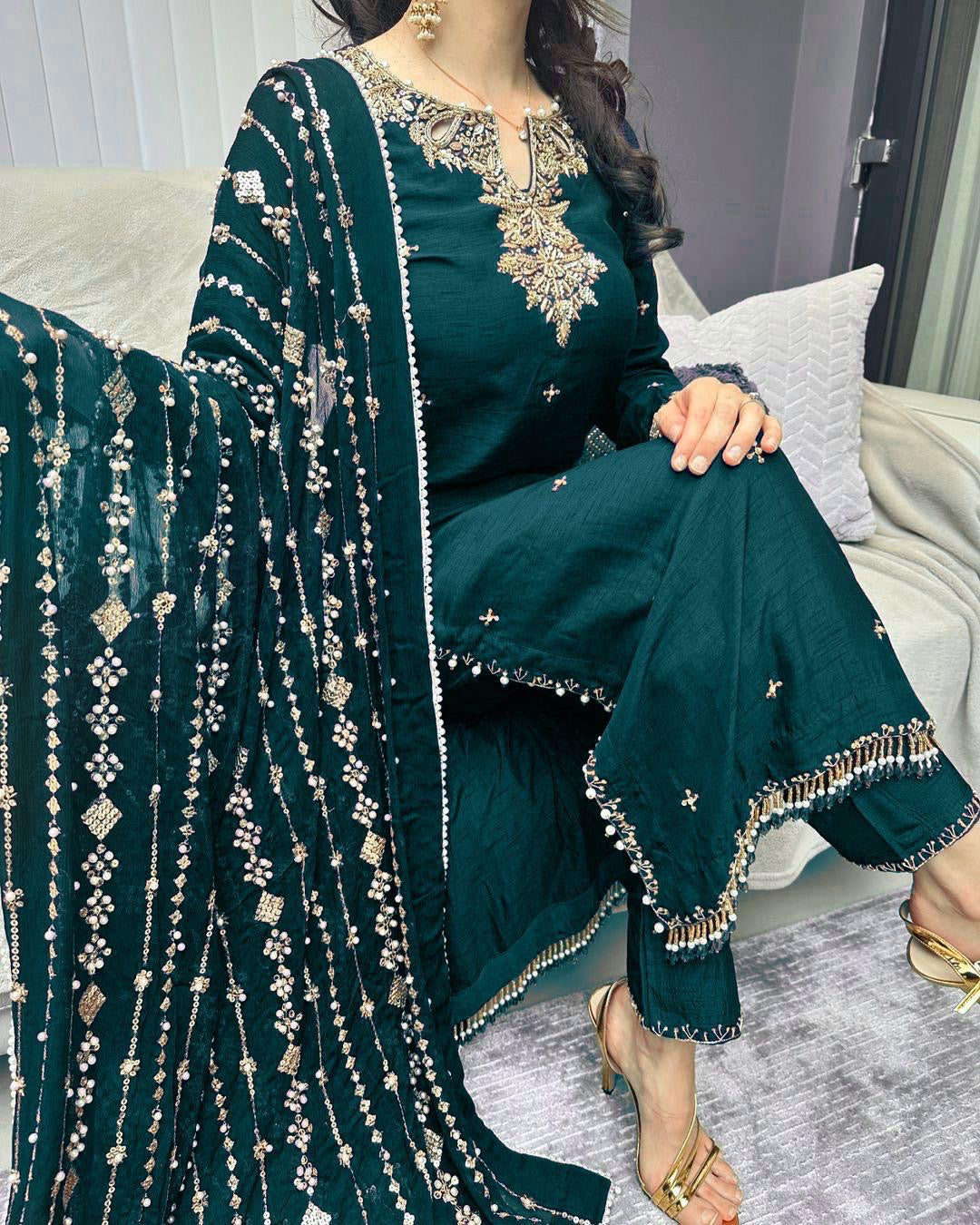 Embroidered Sequence Suit