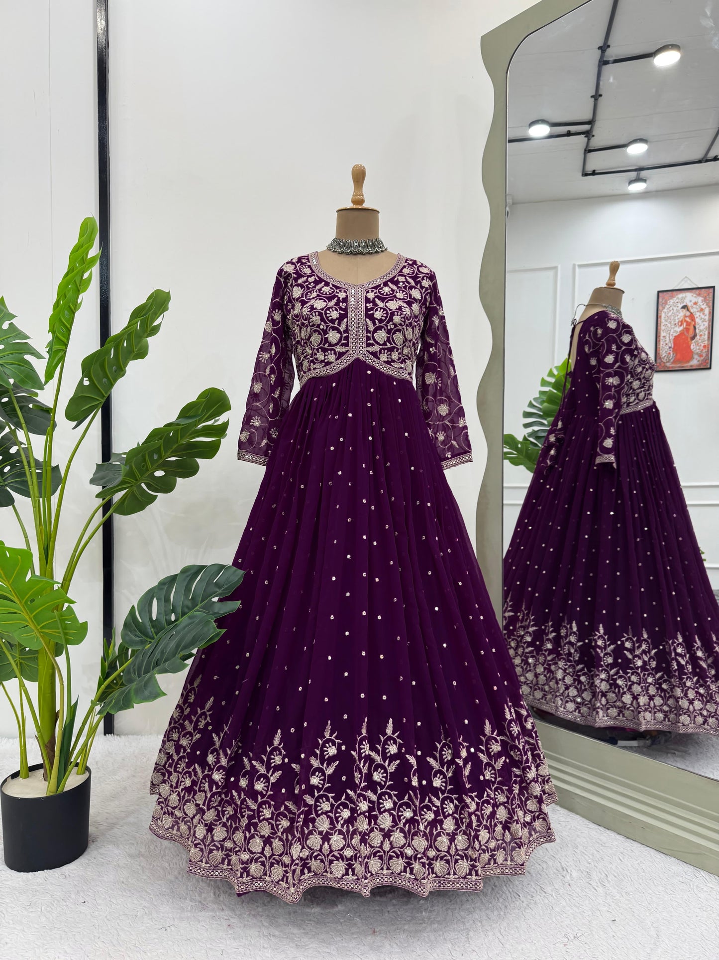 Faux georgette gown