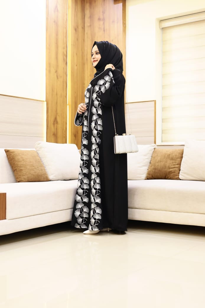 Embroidered imported nida abaya
