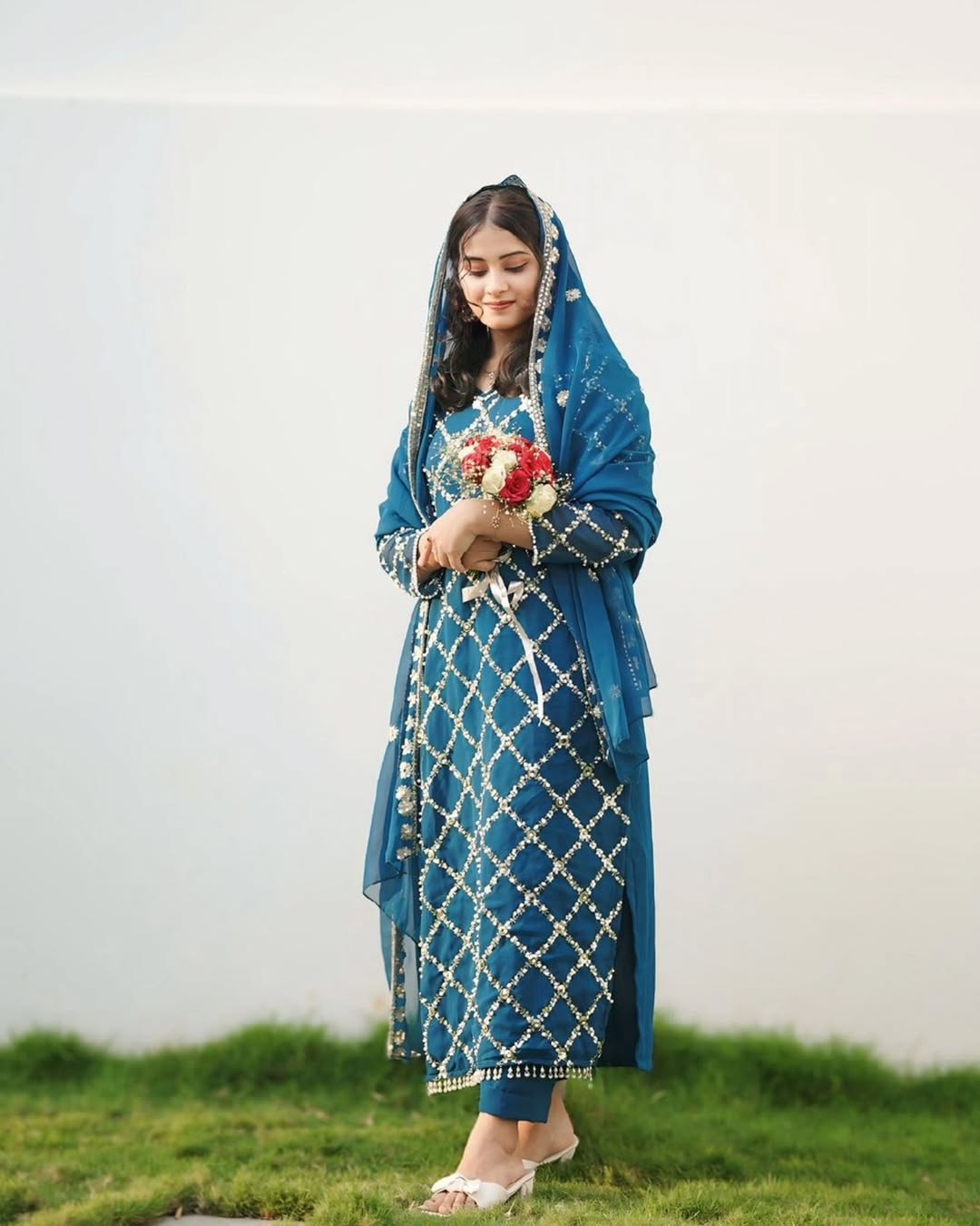 Designer sequence embroidered suite
